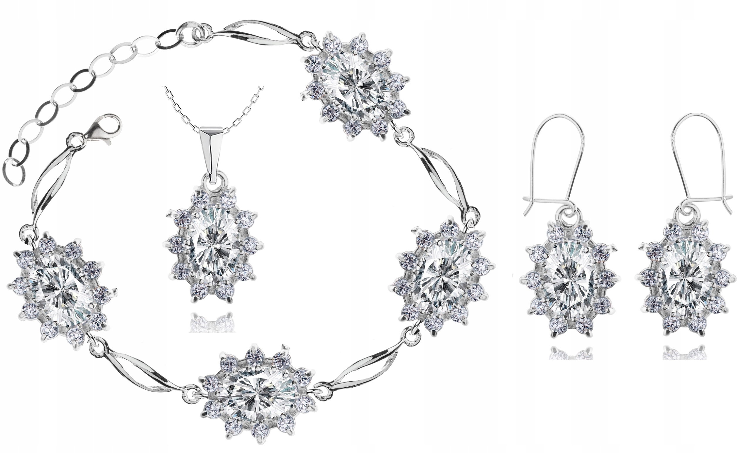 

Komplet Klasycznej Biżuterii Z Cyrkoniami pr.925