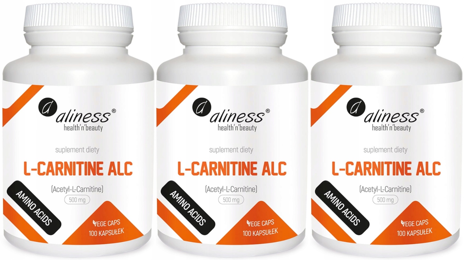 Sada 3x L-karnitin 500 mg 100 kapslí Paměť Nervový systém Kognitivní funkce