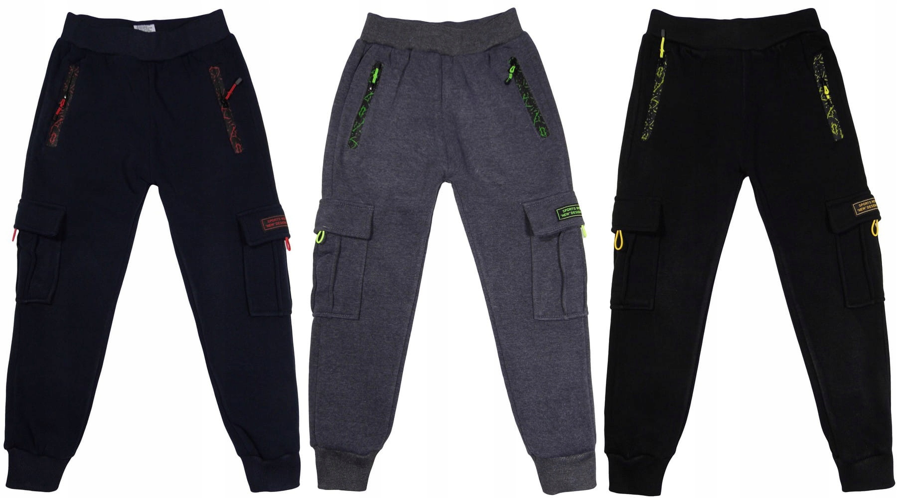 

3-pak Spodnie dresy bojówki ciepłe 879 Extreme 116