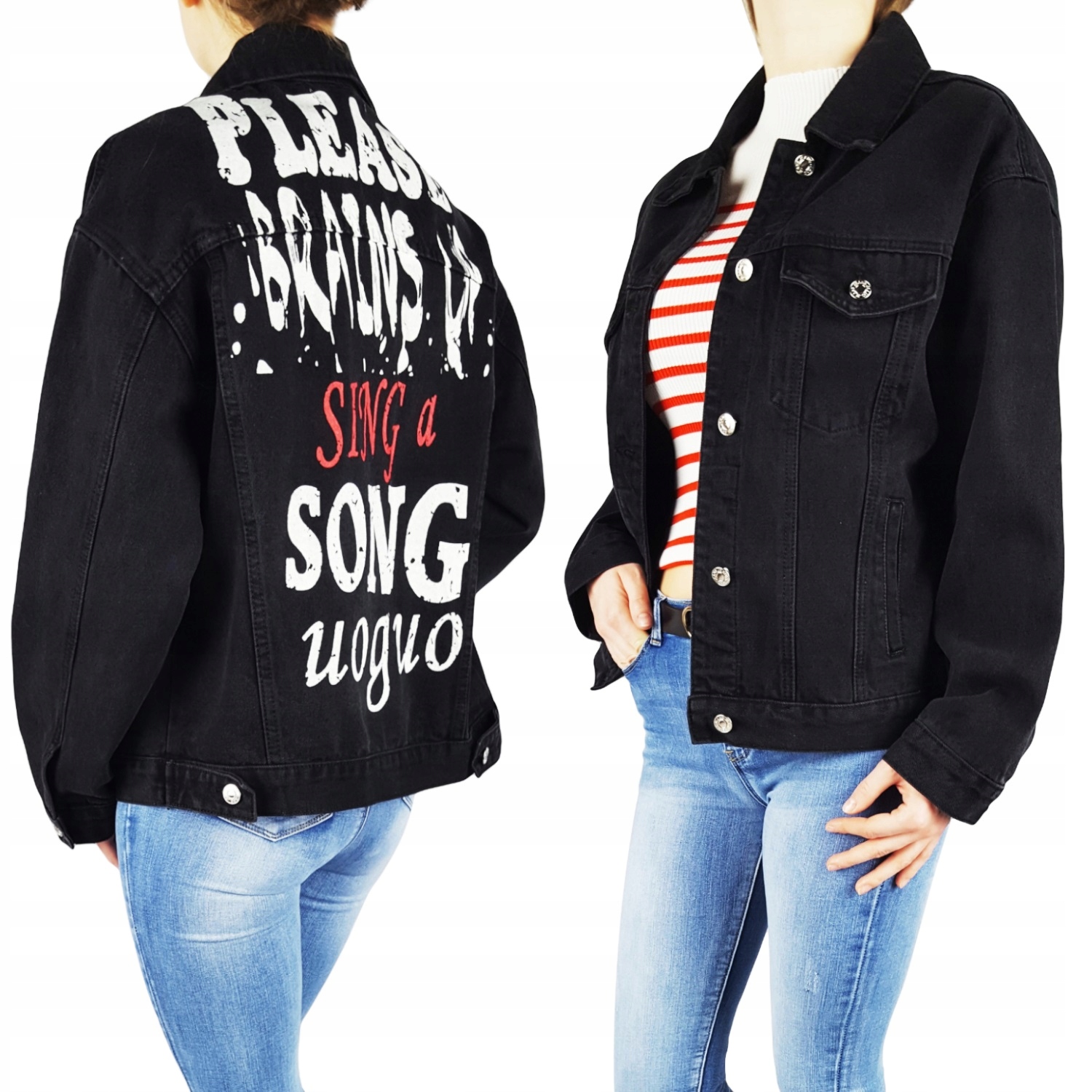 Dámská džínová bunda Katana Mládež Nápisy 2