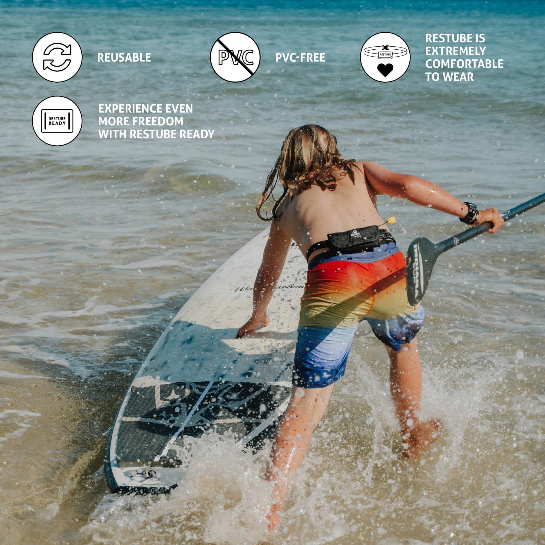 Bojka Pneumatyczna Asekuracyjna Restube Beach Sea Blue Model RT-01101-MB