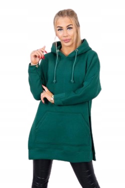 

Bluza Damska Ocieplana Na Zimę Z Kapturem zielona