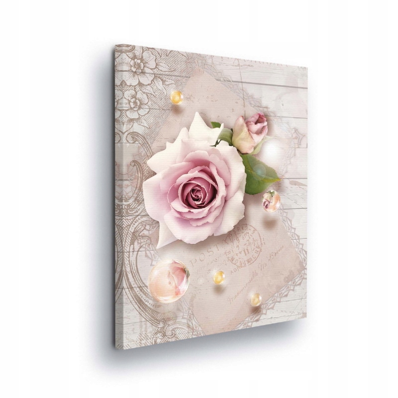 Obraz 60x80 Růže vintage romantismus pastel krajka perly nostalgie