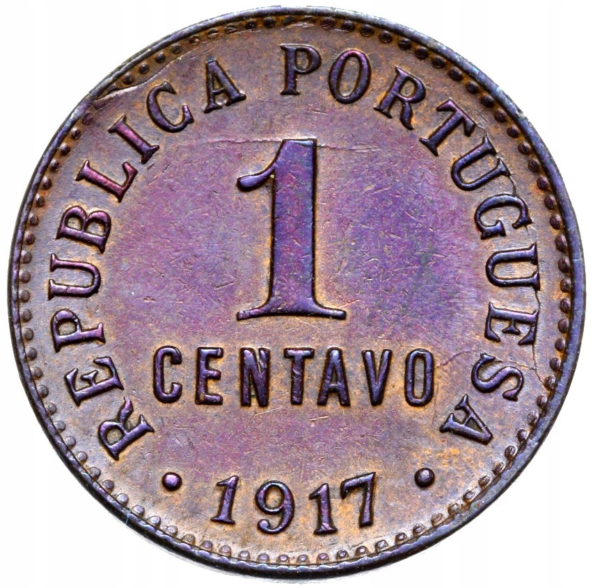 + Portugalia - 1 Centavo 1917 - STAN !
