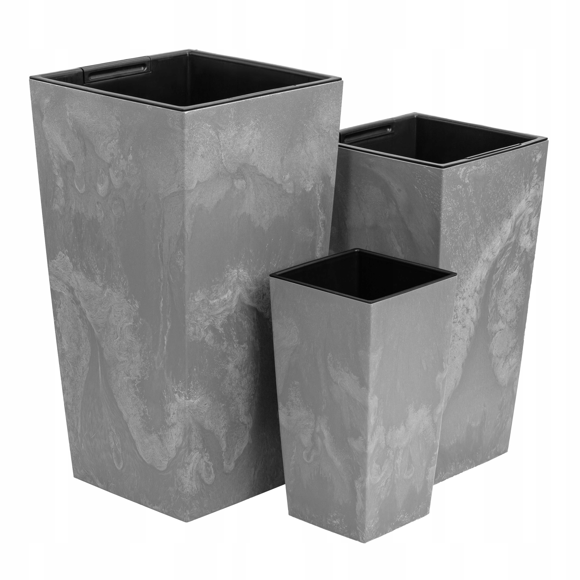 

Zestaw 3 donic wysoka wkład beton 26,5 32,5 37,5cm