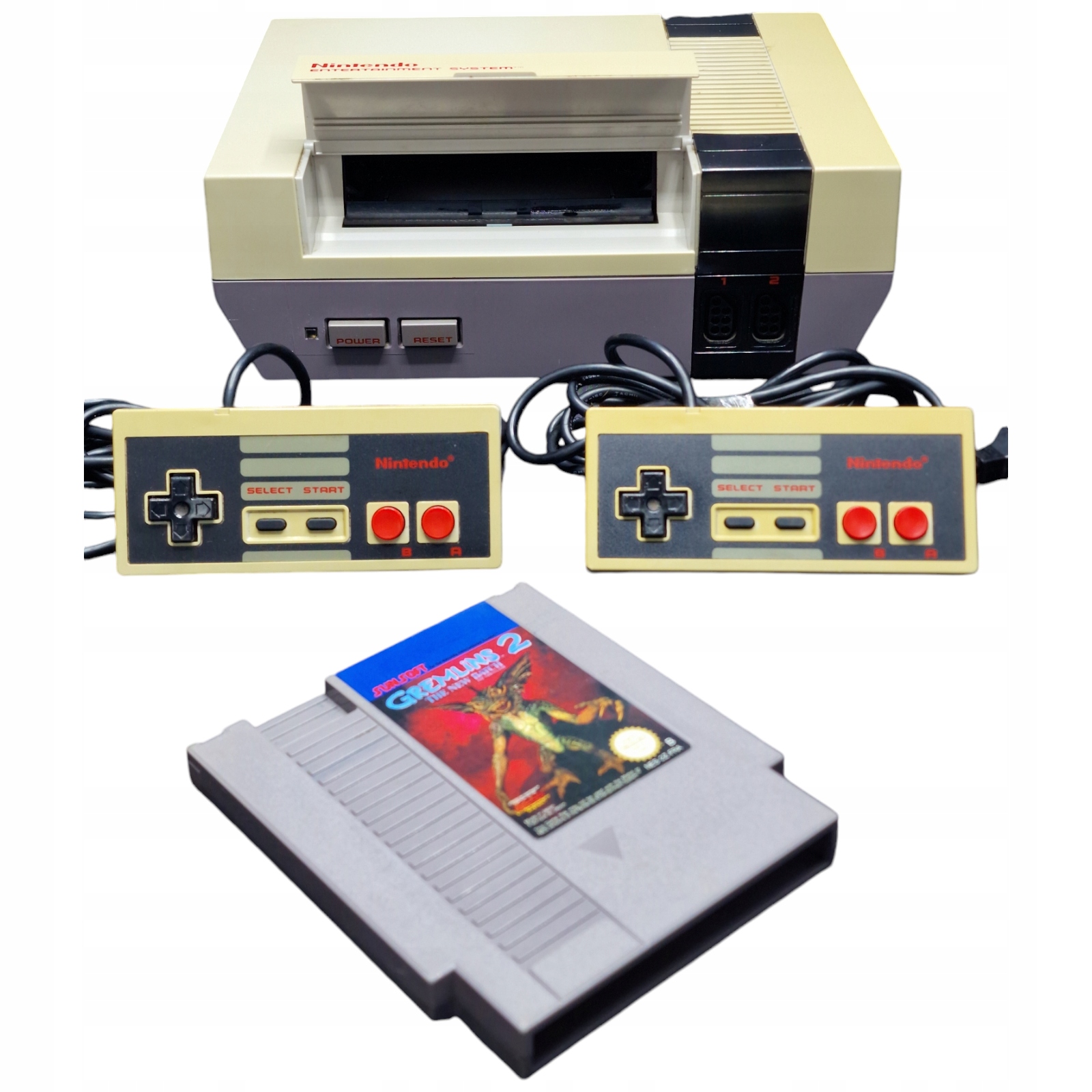 Retro Konsola NINTENDO ENTERTAINMENT SYSTEM / Zestaw 2 pady i Gremlins 2 Gry w zestawie tak