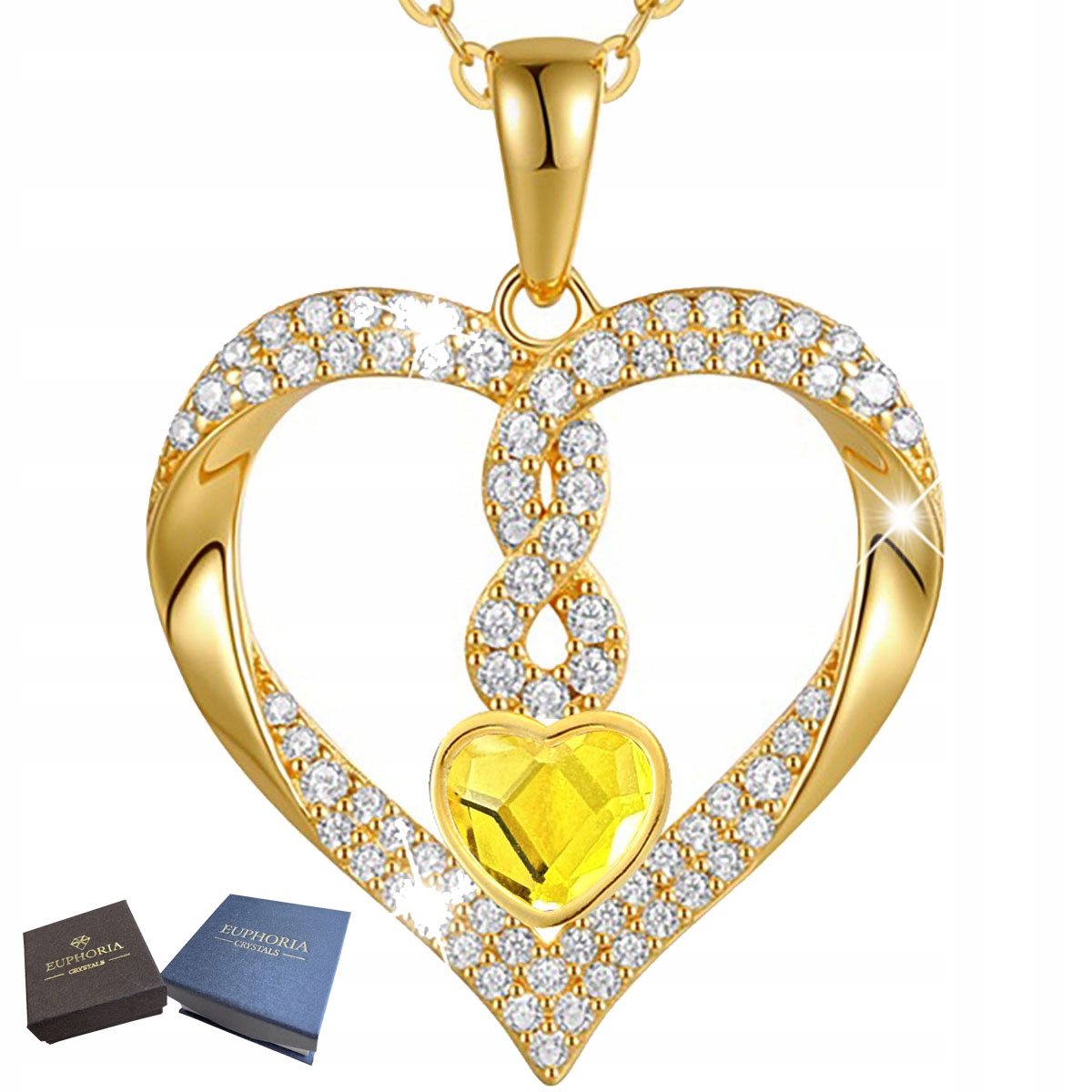 Zlatý náhrdelník Stříbro 925 Srdíčko jako Dárek pro ženu Infinity Dámské