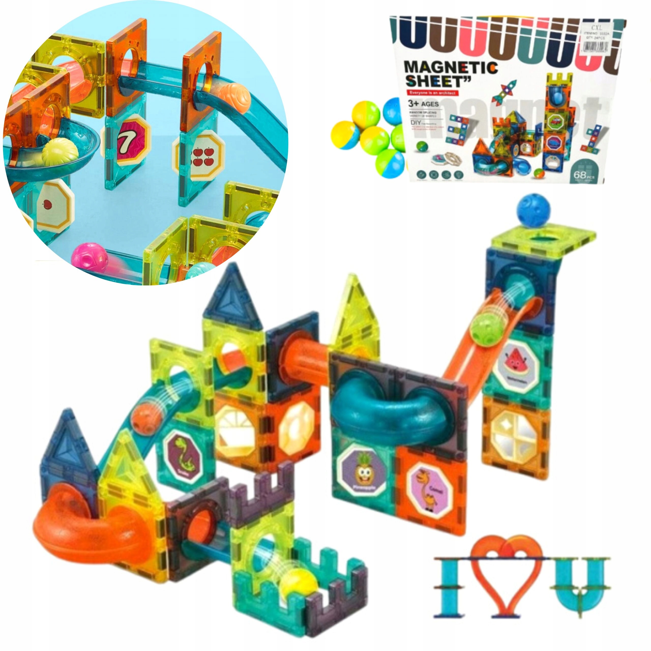 

Duże Klocki Magnetyczne Edukacyjne Panele Zestaw