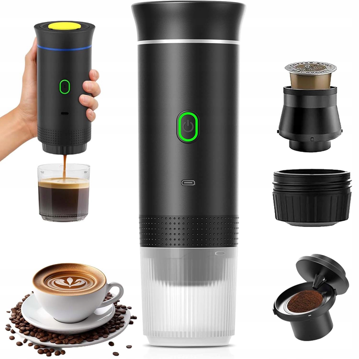 Přenosný Elektrický Kávovar, Kapsle Do Auta, Bezdrátový