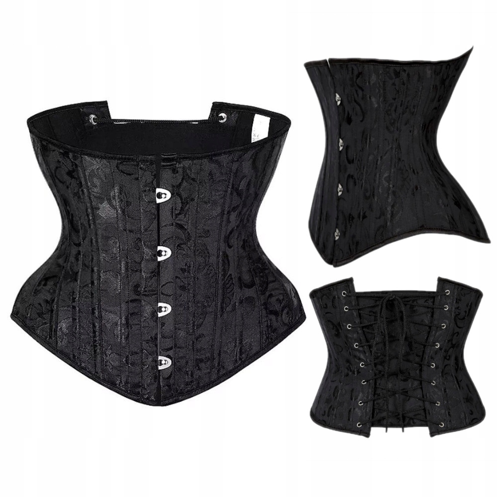 Gotycki GORSET czarny SZNUROWANY UNDERBUST Cosplay Rozmiar S