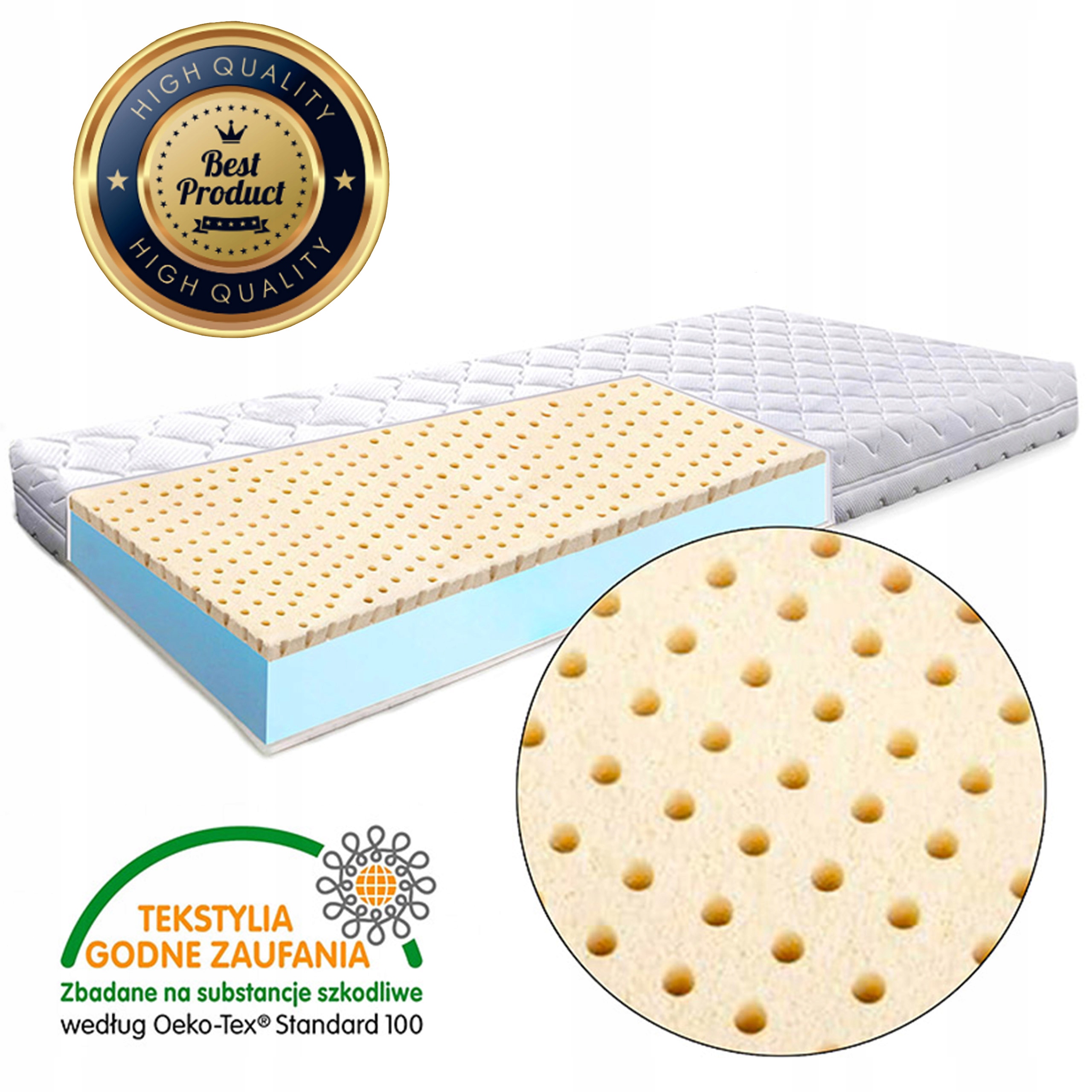 POLSKI MATERAC 90X160 Z LATEKSEM HIPOALERGICZNY H5 Bohater Inny