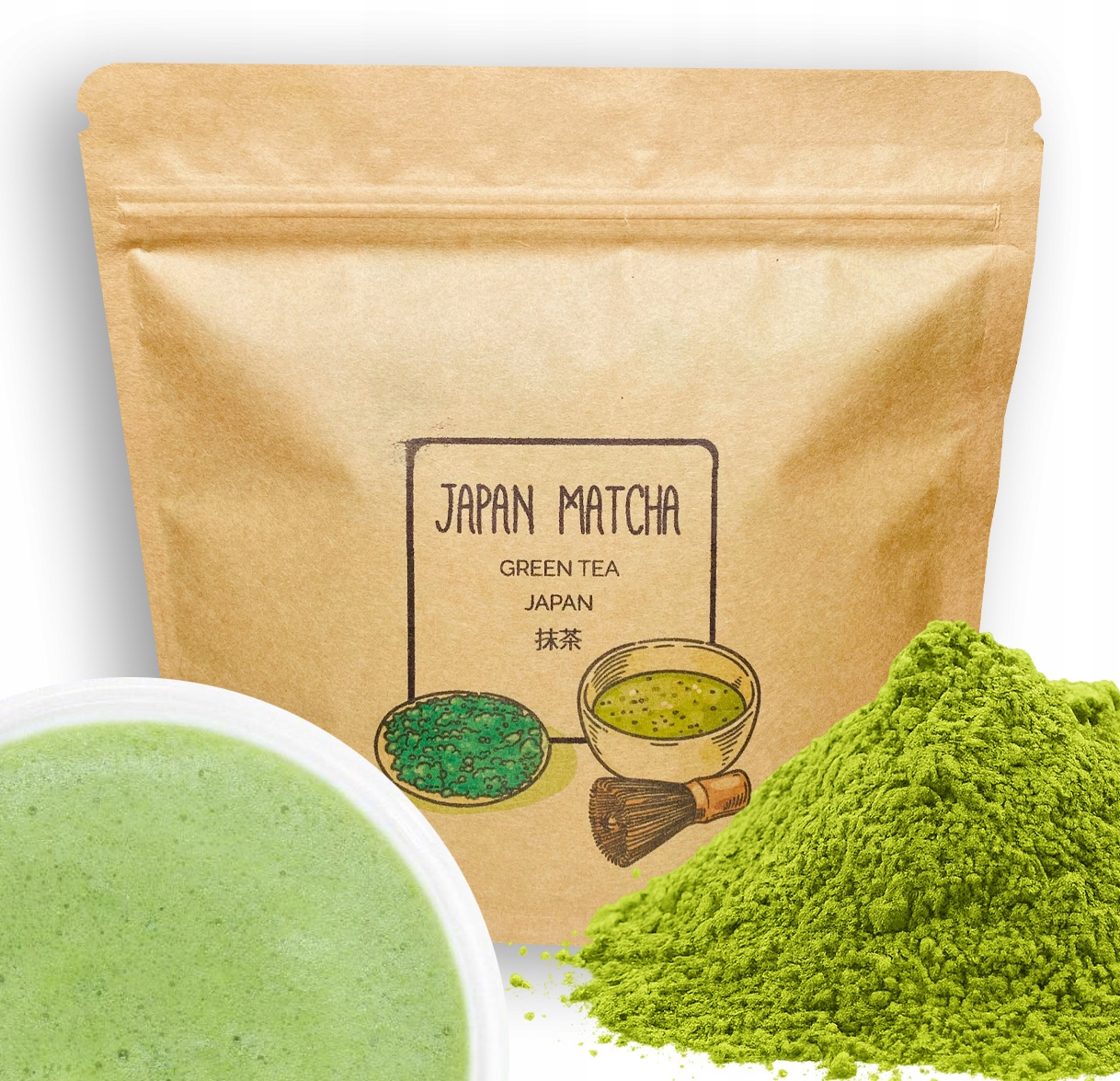 Matcha japonská velká taška 250G Originální tradiční Čaj z Japonska