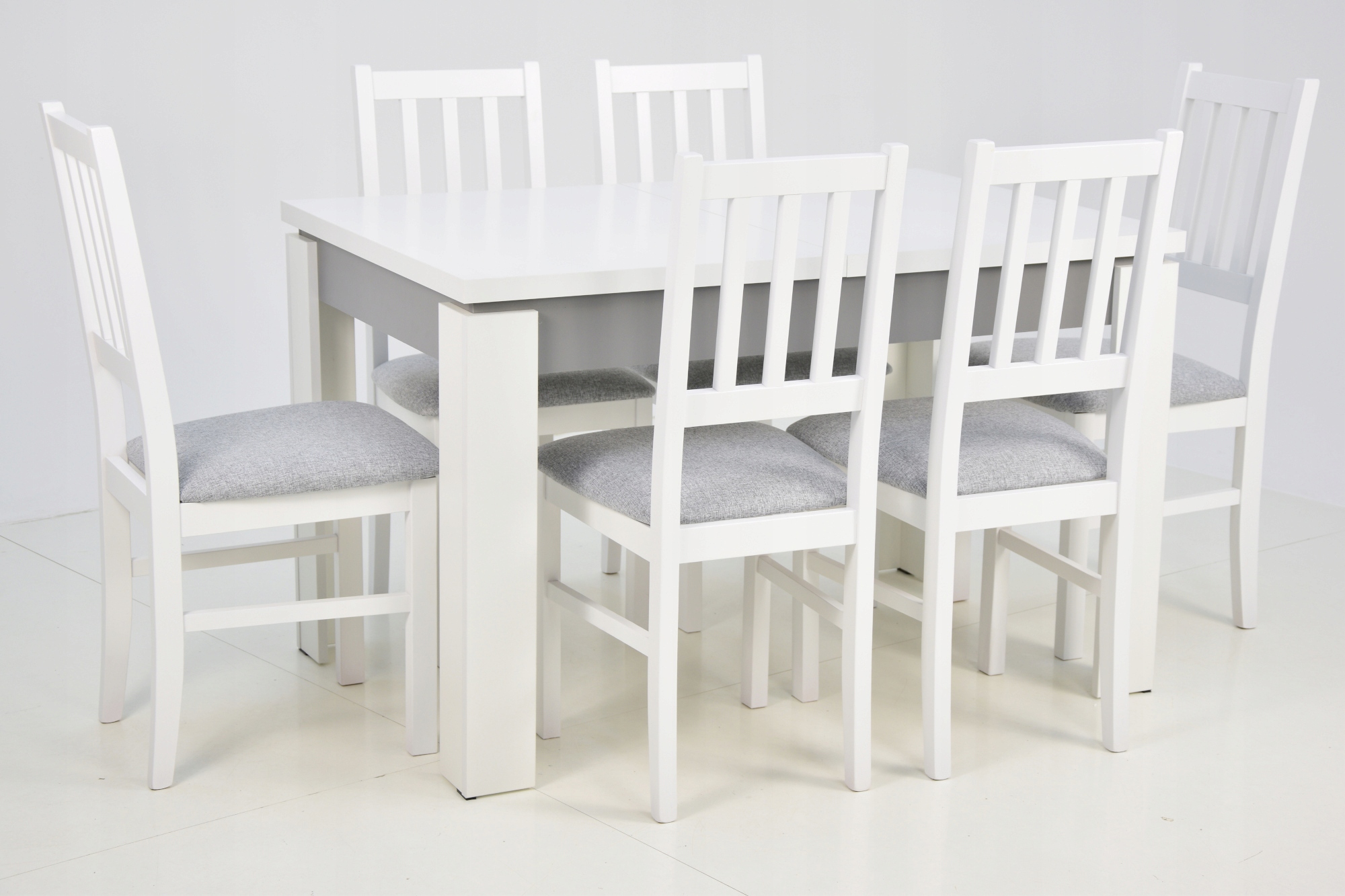 6 krzeseł Z LITEGO DREWNA + stół 80x120/160 cm Kod producenta C-4 B-4