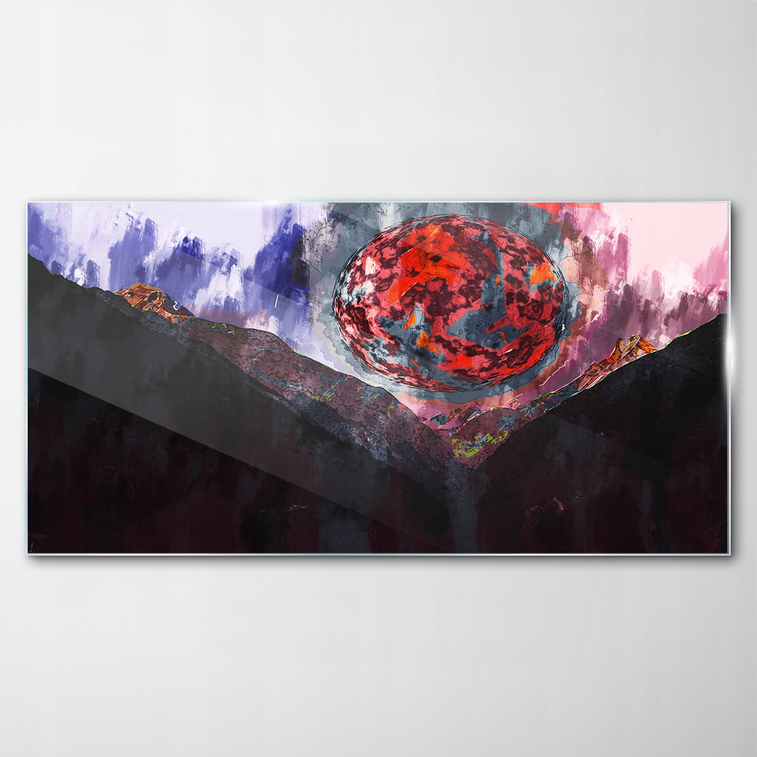 

Obraz Szklany Dekor Góry Abstrakcja Planeta 120x60