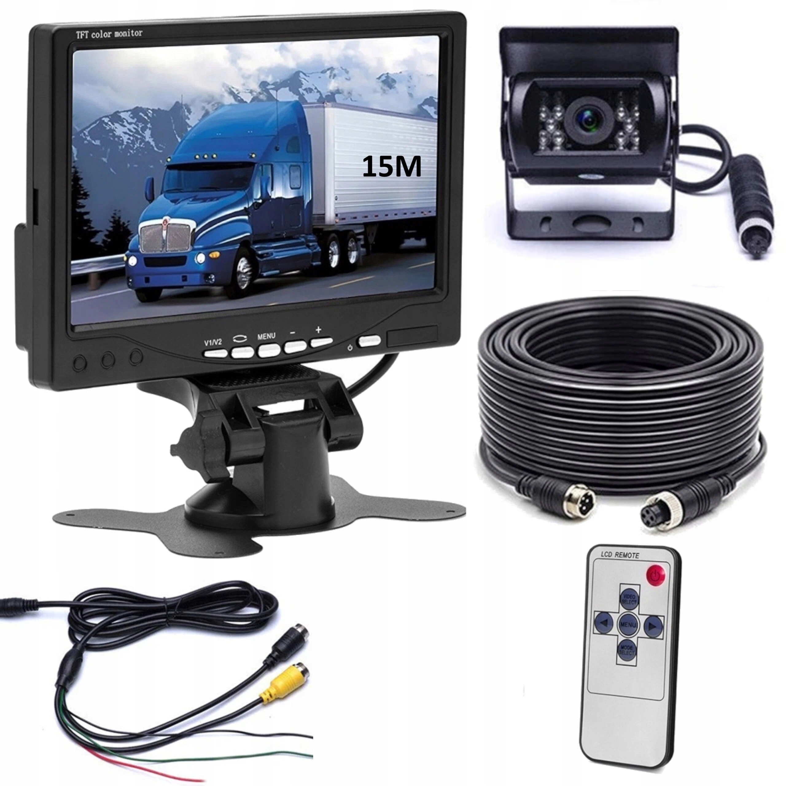 Couvací Kamera s monitorem Automobilová Univerzální 7 Palců Led Set