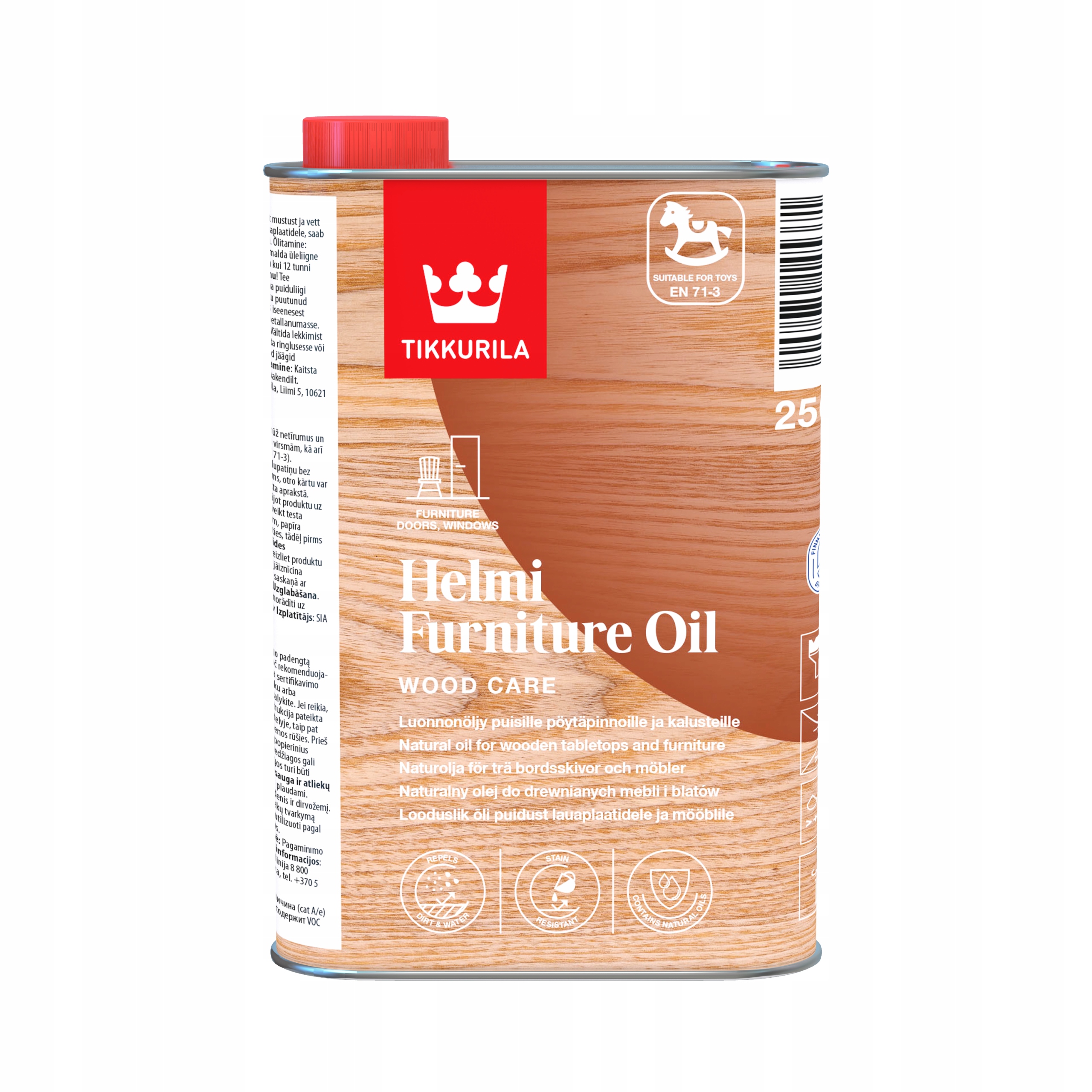 Tikkurila Helmi Furniture Oil 0,5L pololesklý olej na nábytek bezbarvý