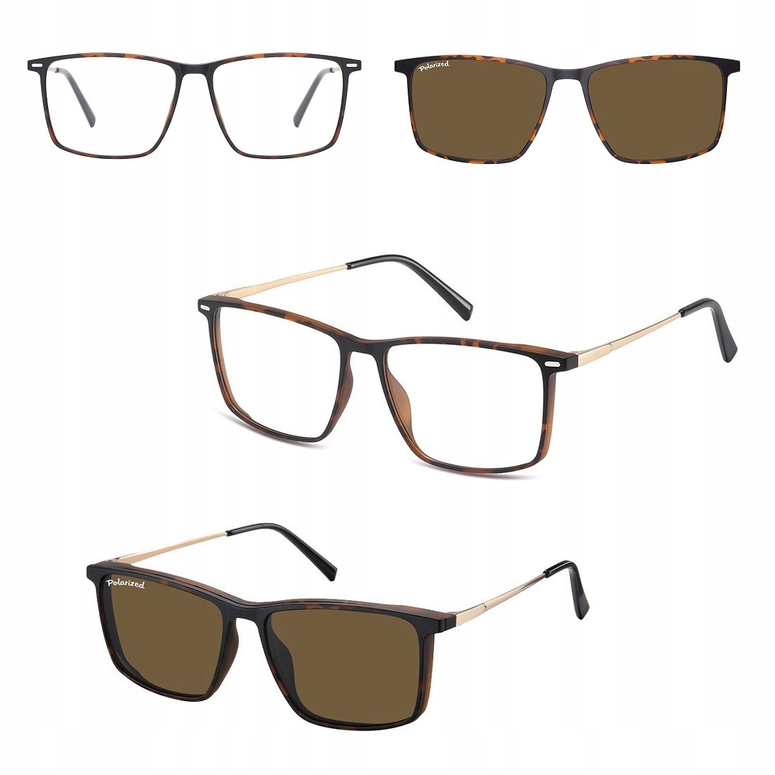 2v1 Korekční brýle s sluneční clonou a polarizací