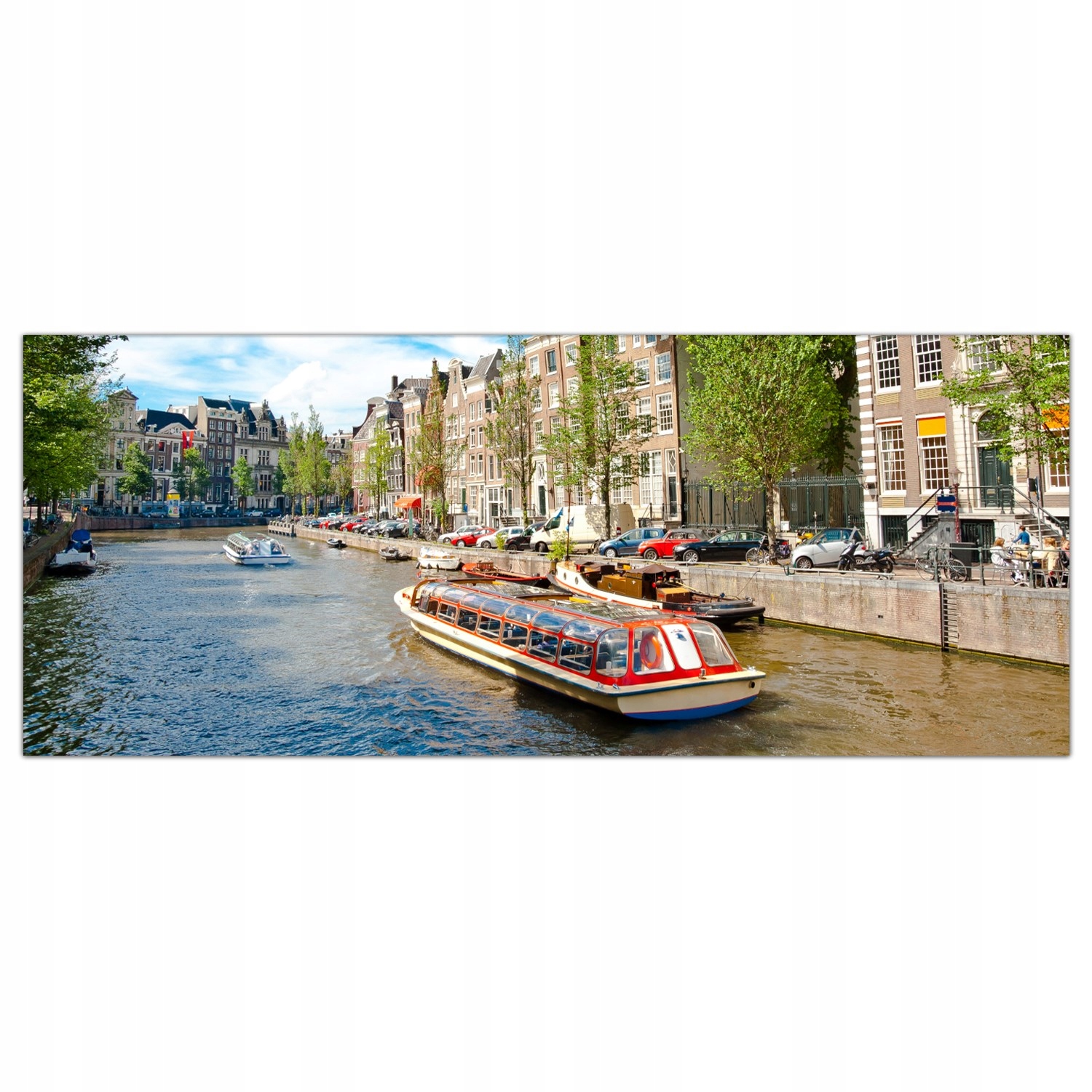 

Obraz na szkle Foto Kanał Amsterdam Miasto 125x50