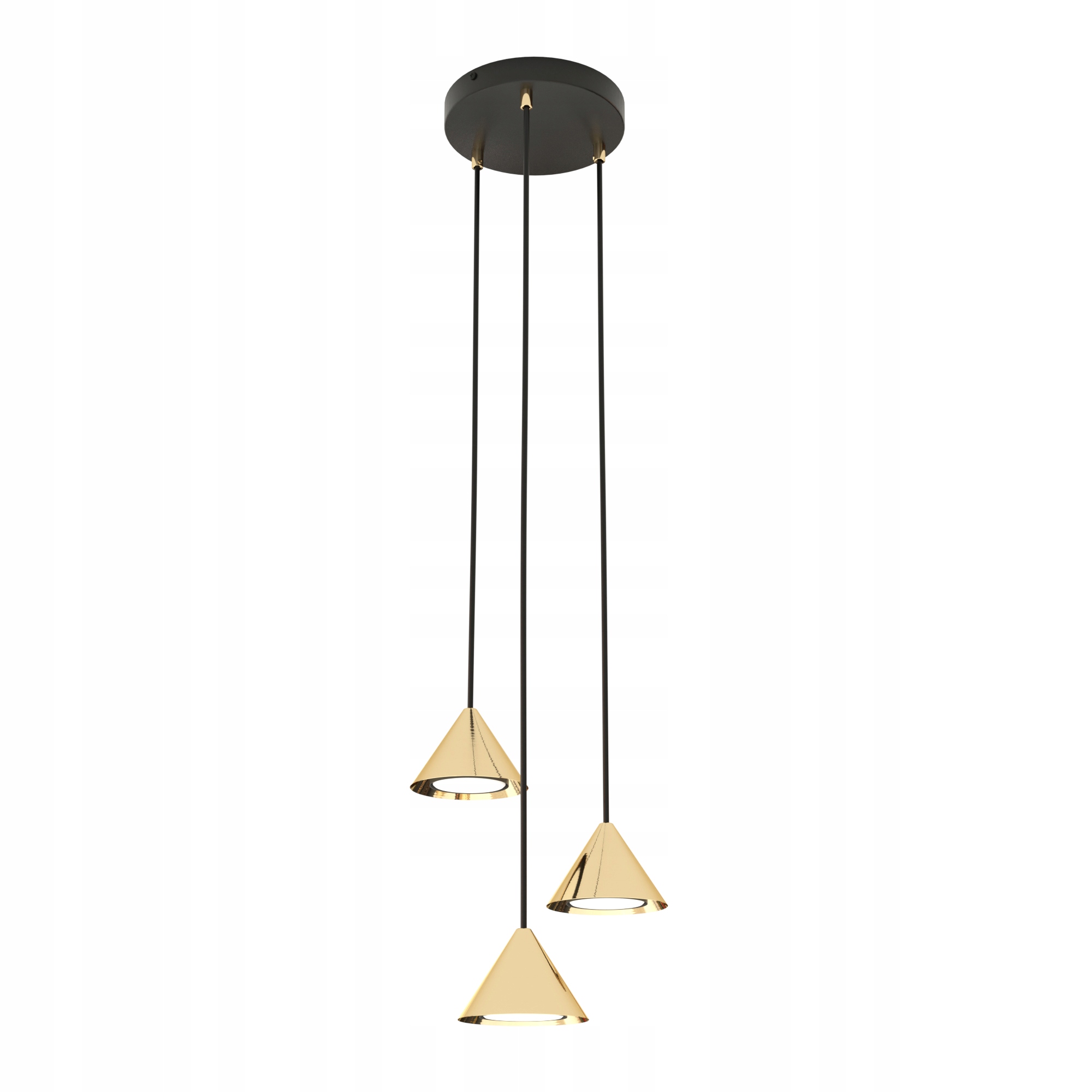 Závesná lampa Inez 3-bodová GX53 Zlaté Kloše kužeľová Moderná do obývačky