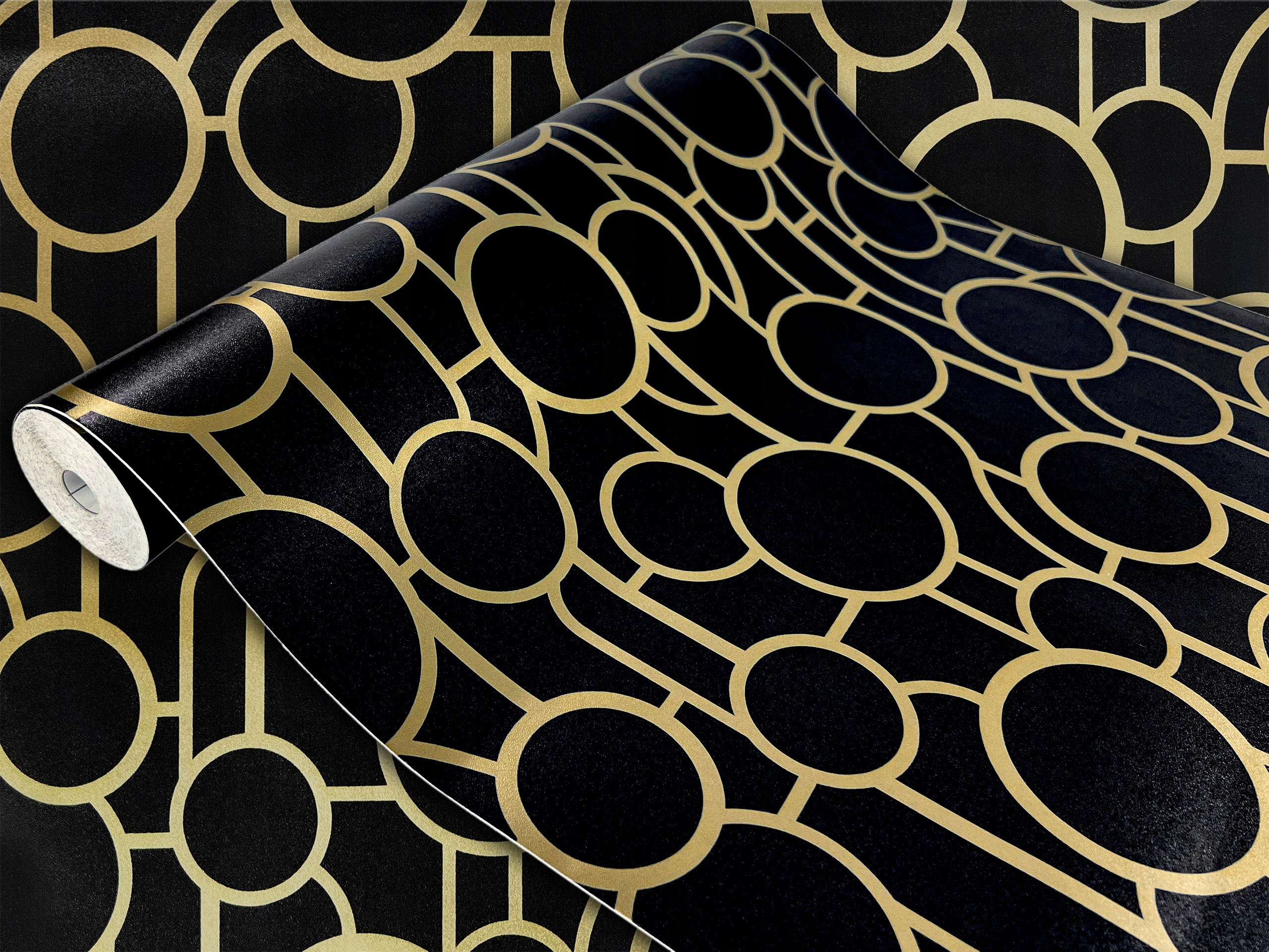 Dekorativní dýha na skříňky Police Komody Barva Antracit A Zlatá Šířka 45 cm