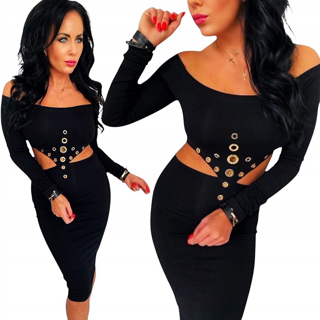 Dámské pouzdrové Šaty elegantní španělský styl, sexy, s odhalenými rameny, velikost L 40