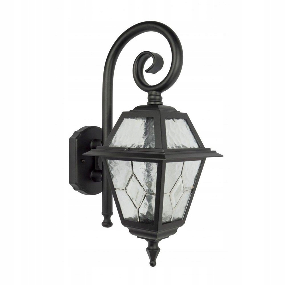 Stylová zahradní nástěnná lampa Su-ma, černá, E27 60 W, IP43