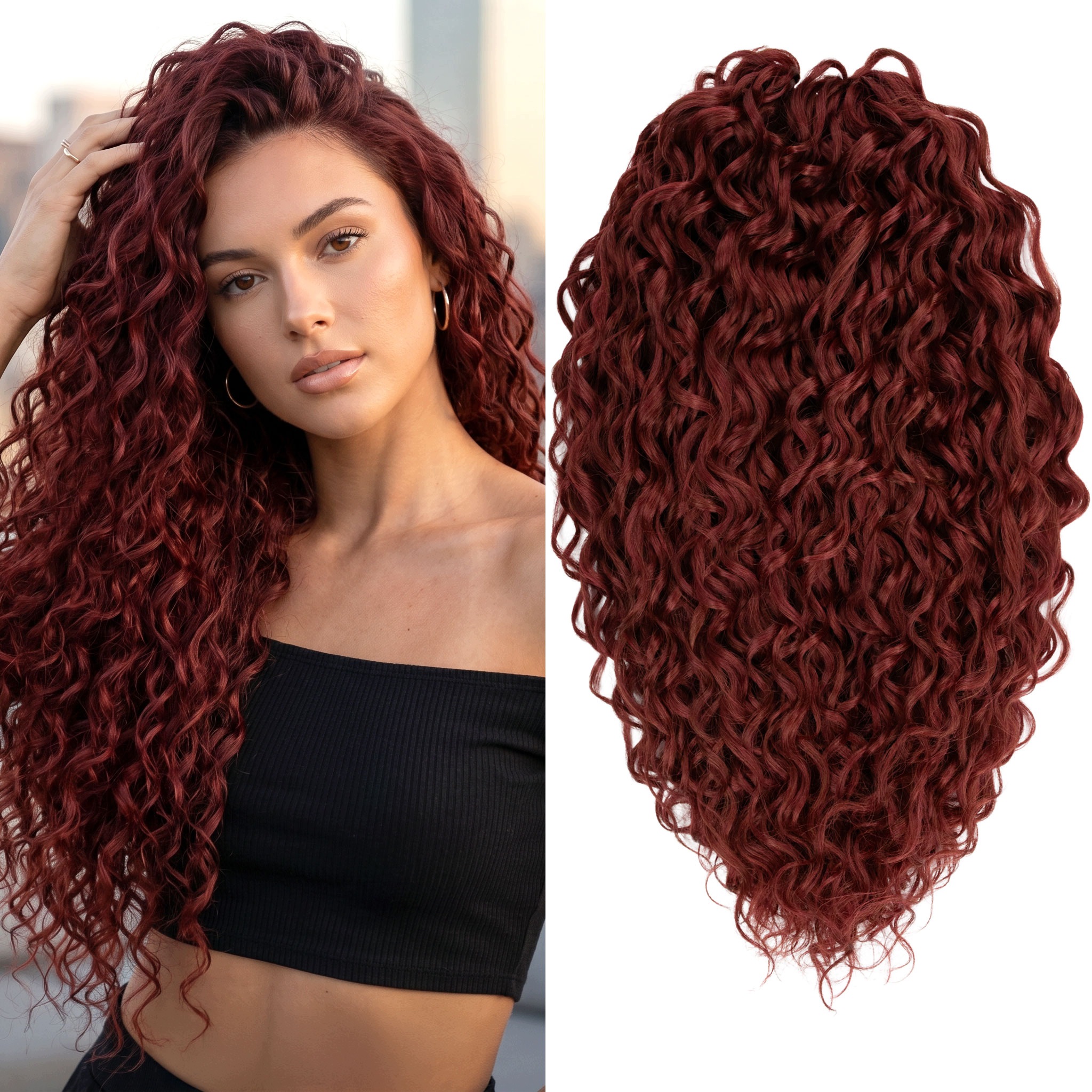Włosy syntetyczne Afroloki Jessica Pro 20" 50cm 300g rubin ciemno czerwone