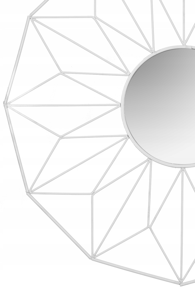 Dekorativní geometrické zrcadlo bílé 58 cm Materiál rámu: kov