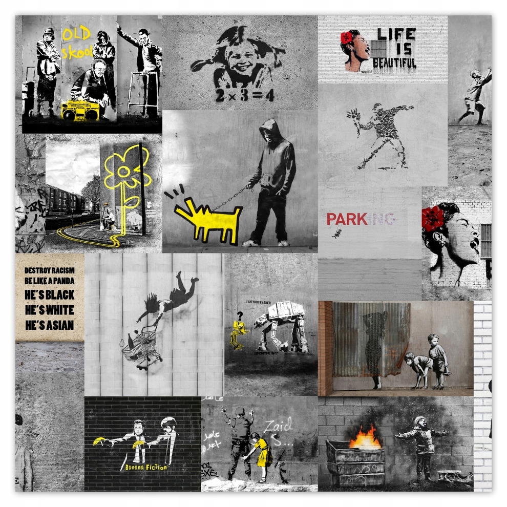 Fototapety vliesové 208x208 Full Mix Banksy