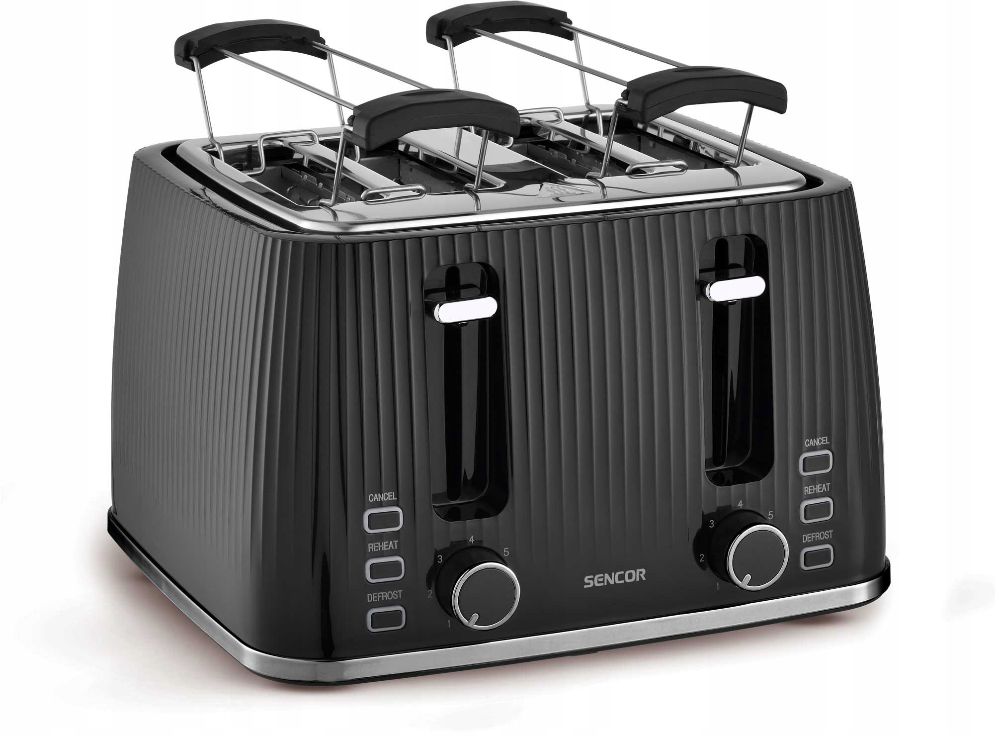 Toster elektryczny Sencor Sts 7541BK 4 Tosty Czarny 1860W Rozmrażanie