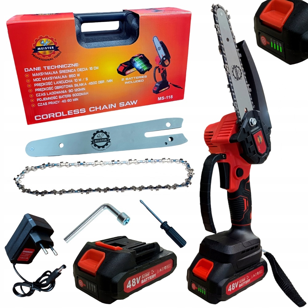 Mini Piła Pilarka Akumulatorowa 6" 6cal 2x Aku 48V XXXL