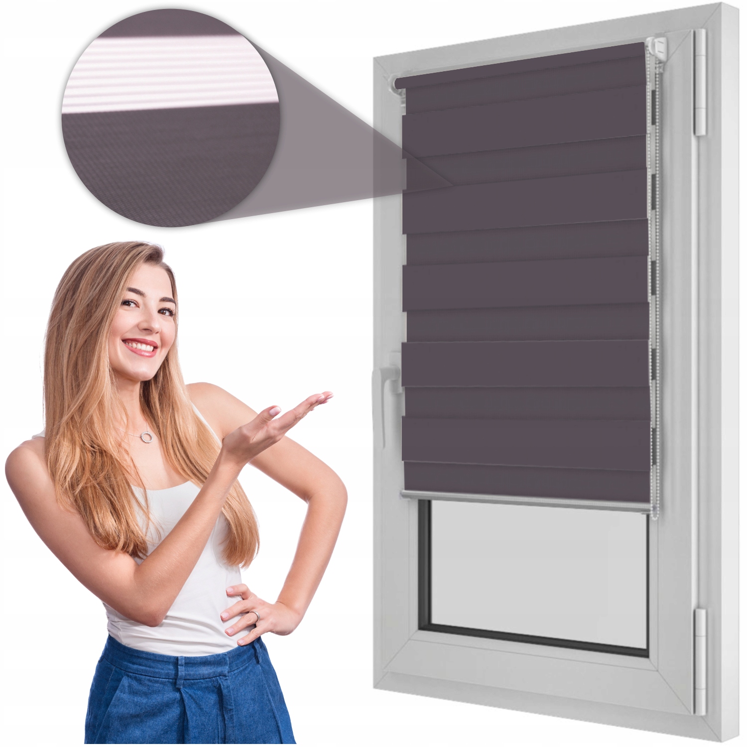 

Żaluzja Roleta Dzień Noc Napinacz Żyłki 130x150