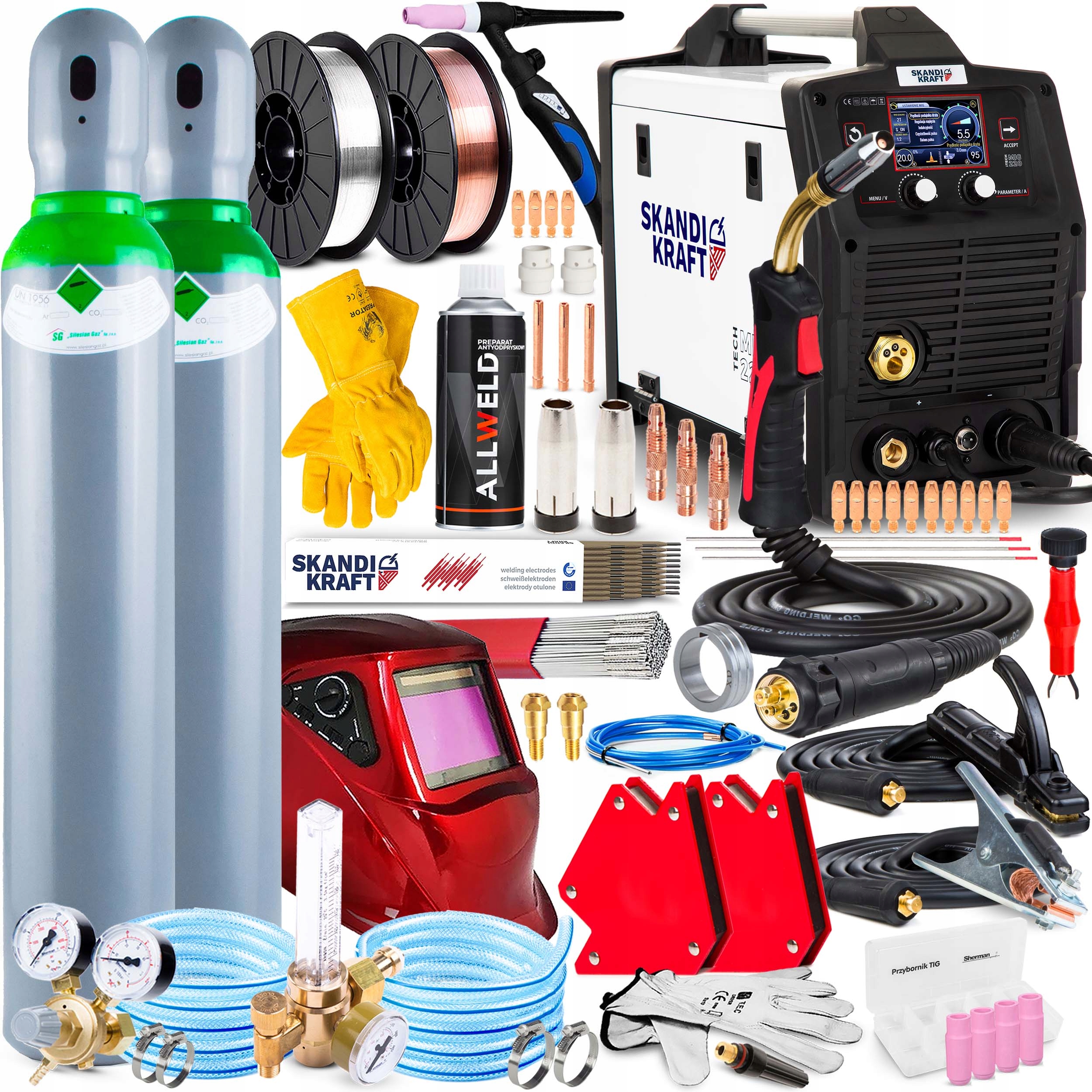 Poloautomatický Svařovací Stroj Skandi Kraft Mig 220 Mag Mma Tig Lift 200A 230V 3V1