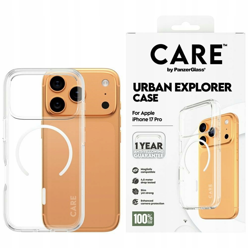 Pouzdro Care by PanzerGlass Flagship Urban Explorer bílé MagSafe pro iPhon