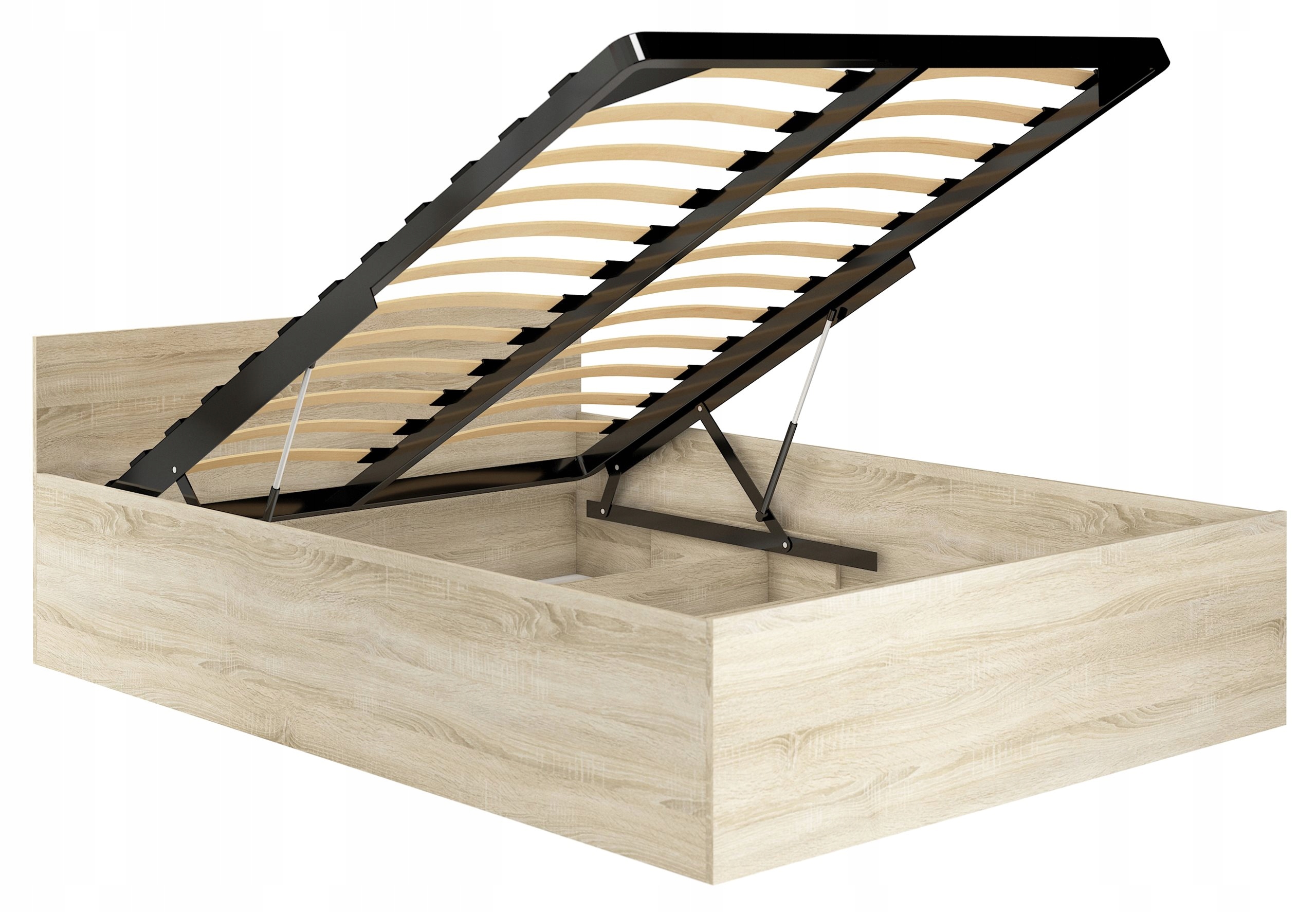 Posteľ Clp 180x200 dub sonoma s vyvýšeným roštom Akd