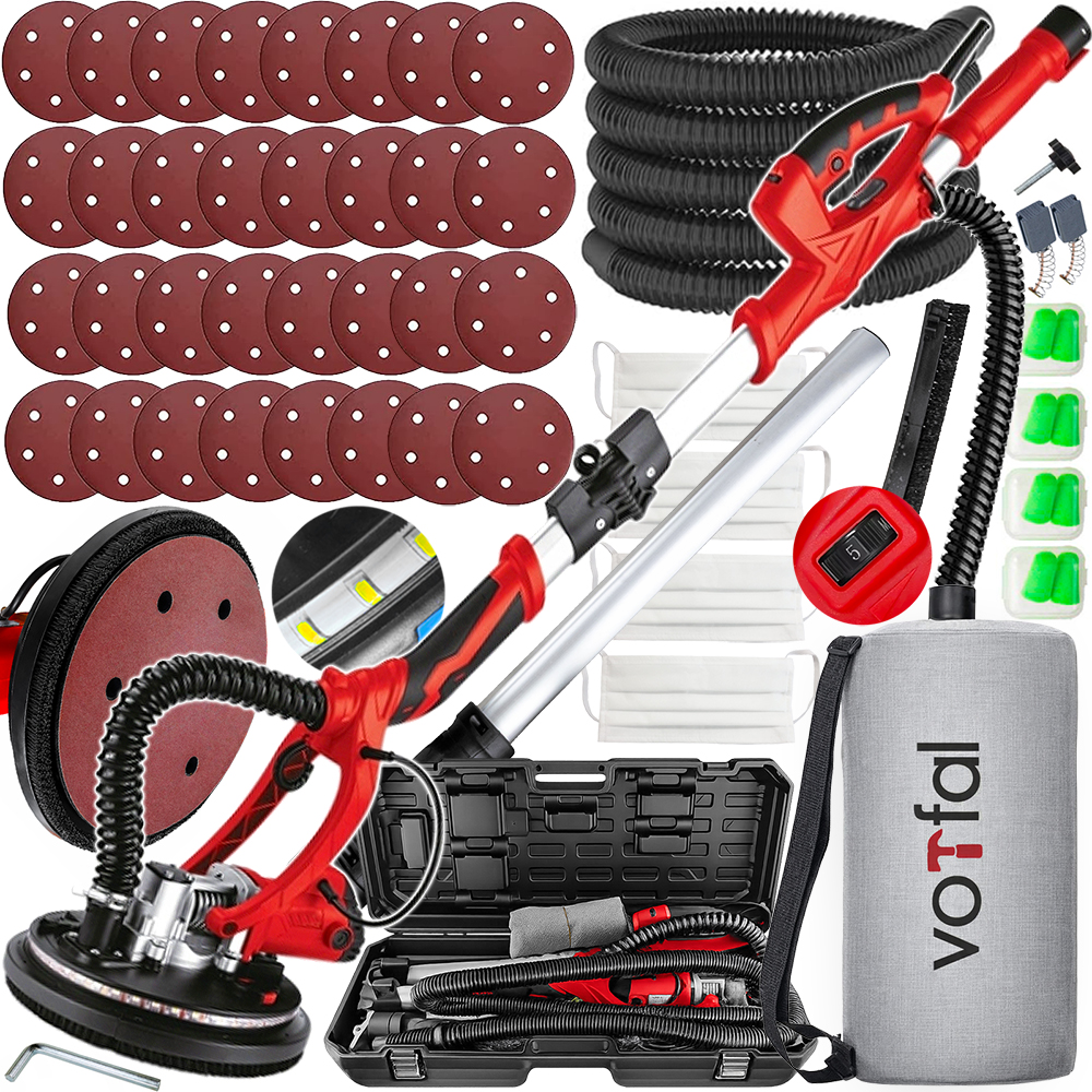 Szlifierka Żyrafa Do Gipsu Gładzi Tynku Ścian Sufitów Led 360° 30x Papier