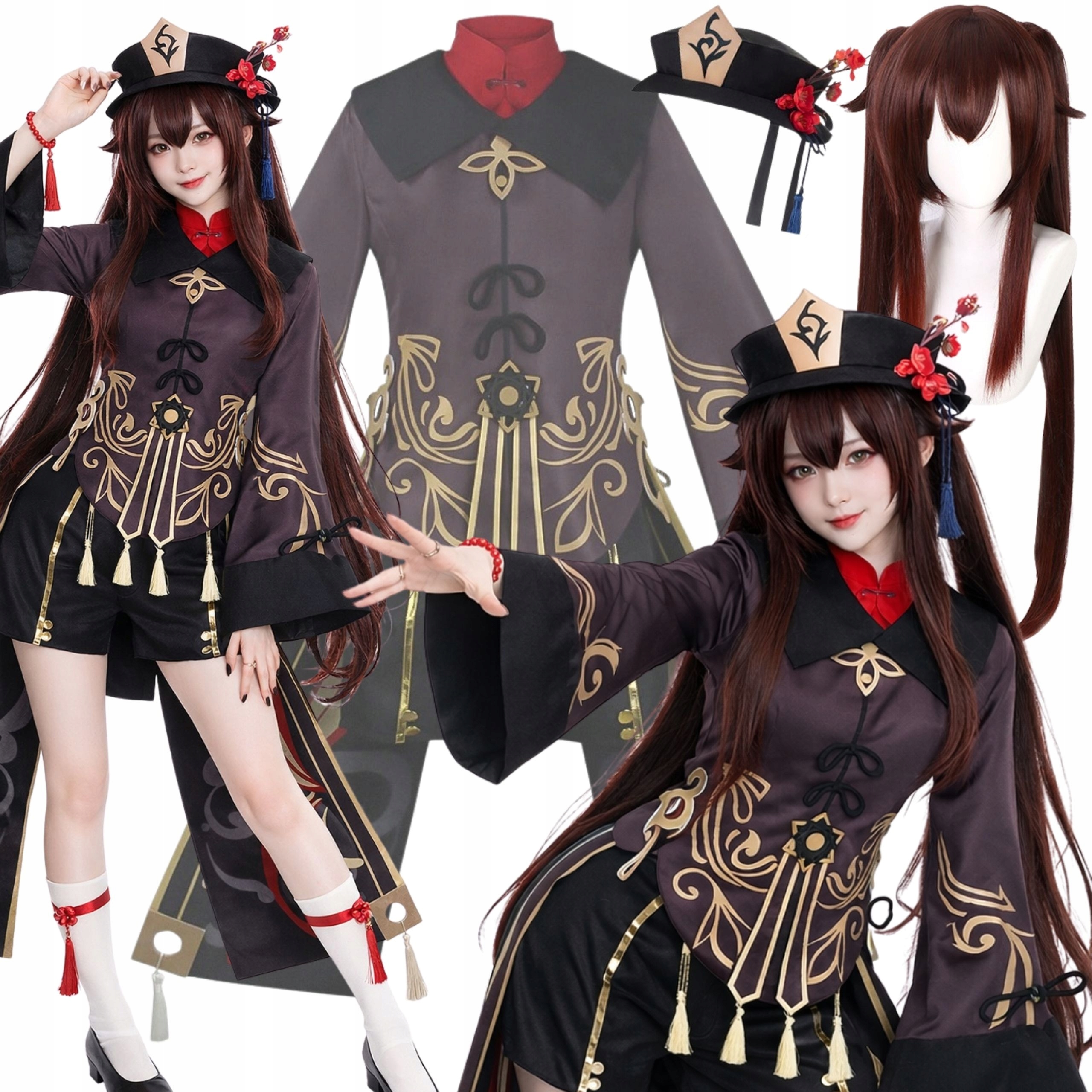 Kostým Hu Tao Genshin Impact Cosplay Bojovnice Paruka Konvent Xs 152 158
