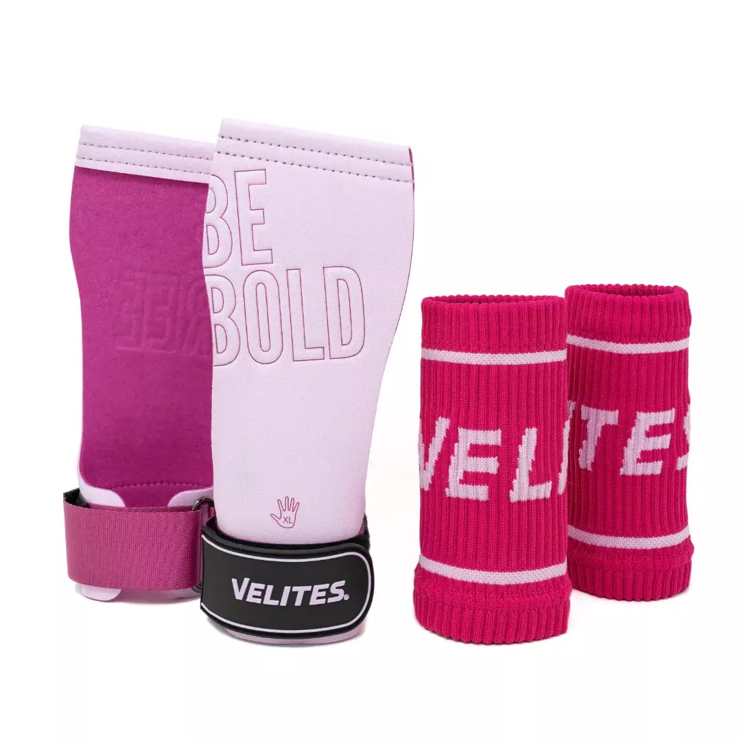 Skórki gimnastyczne Velites Quad Pro Wrist Wraps różowe L