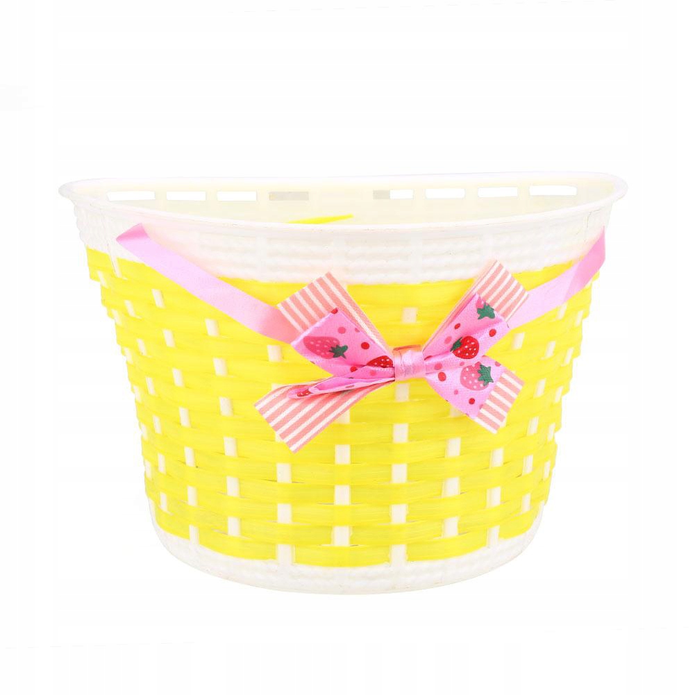 KOSZYK ROWEROWY DZIECIĘCY PLECIONY ŻÓŁTY