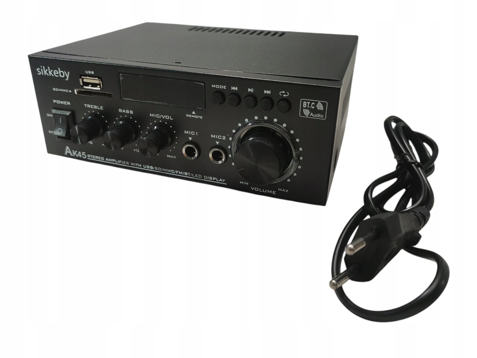 Wzmacniacz stereo Bluetooth Sikkeby AK45 2x40W Fm Usb Sd pilot