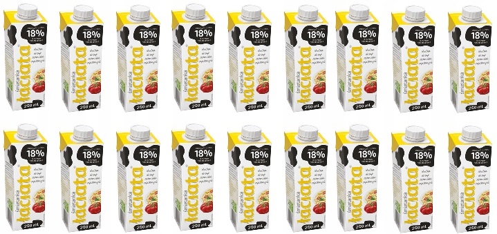 Levně 18x 250 ml Latátová Smetana Łaciata Uht 18% Karton
