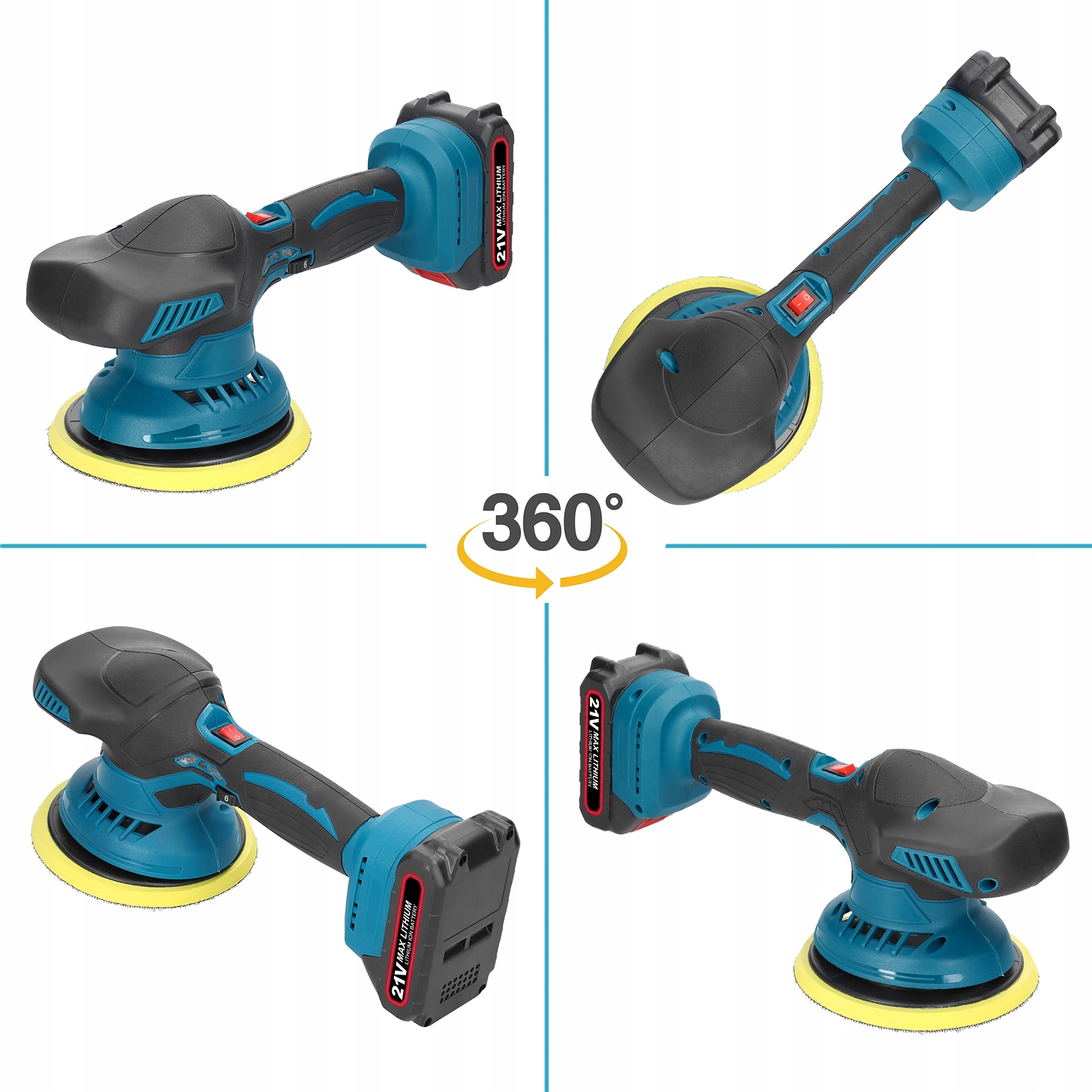 POLERKA SAMOCHODOWA SZLIFIERKA BEZPRZEWODOWE ZESTAW GĄBEK + FILC Kod producenta 750749968023