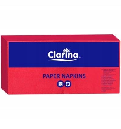

Clarina Serwetki Składane Czerw 2W 33x33 cm 250szt