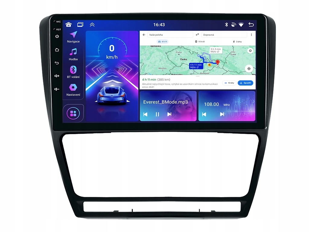 Bmode 2DIN autorádio BEX01 Android, Škoda Octavia II