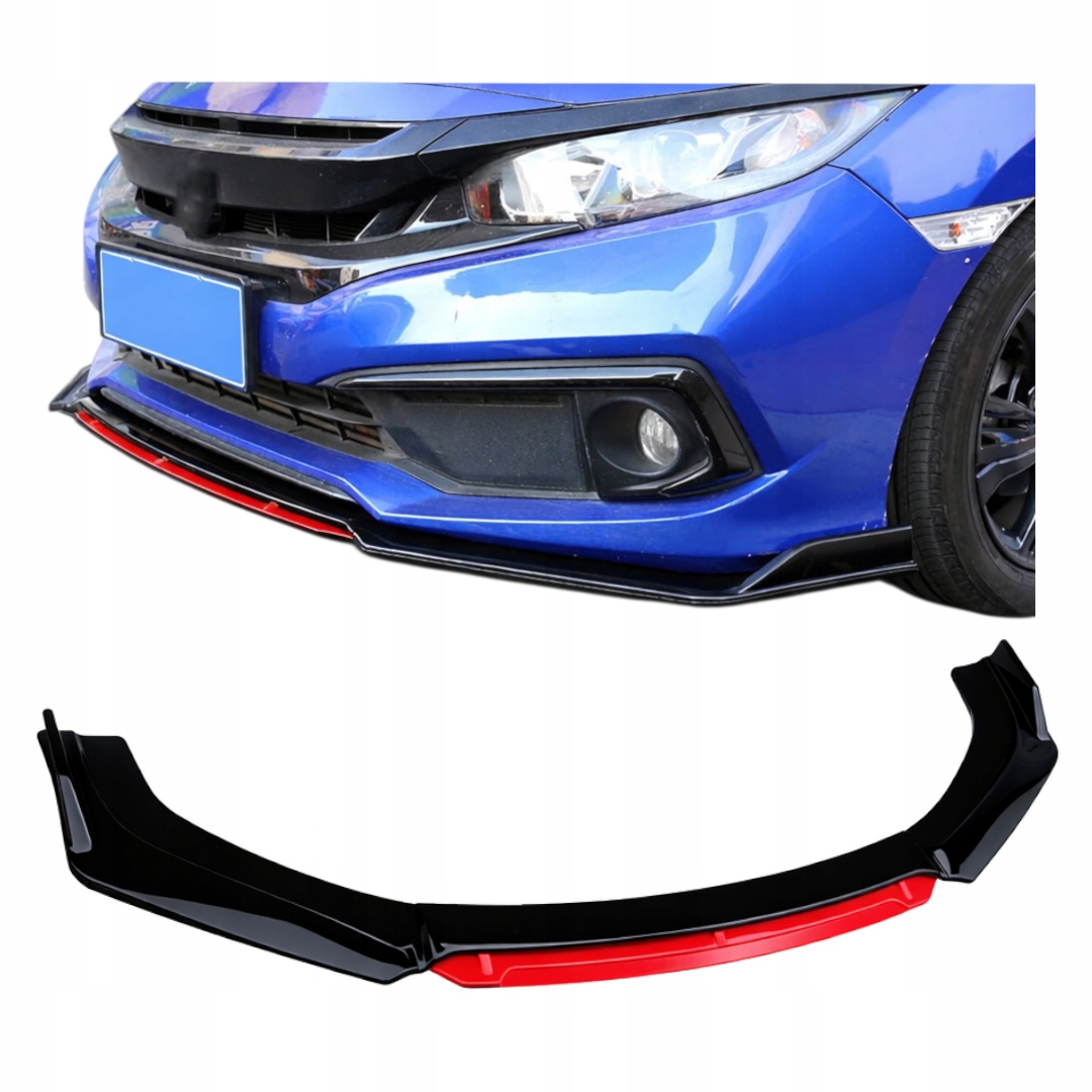 Univerzální krytka předního nárazníku Černočervená Lesk