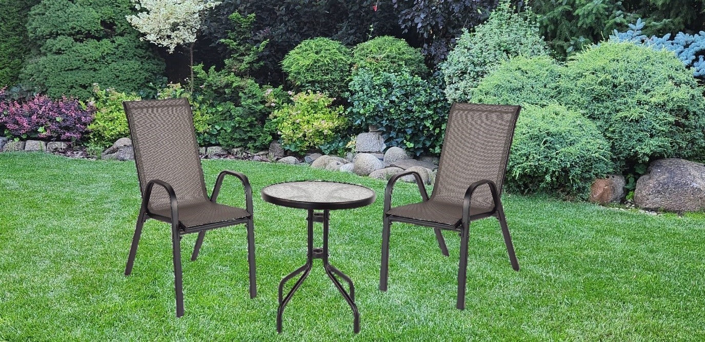 OKRĄGŁY STOLIK NA BALKON TARAS SZKLANY BLAT KAWOWY STÓŁ OGRODOWY BALKONOWY Materiał dominujący metal