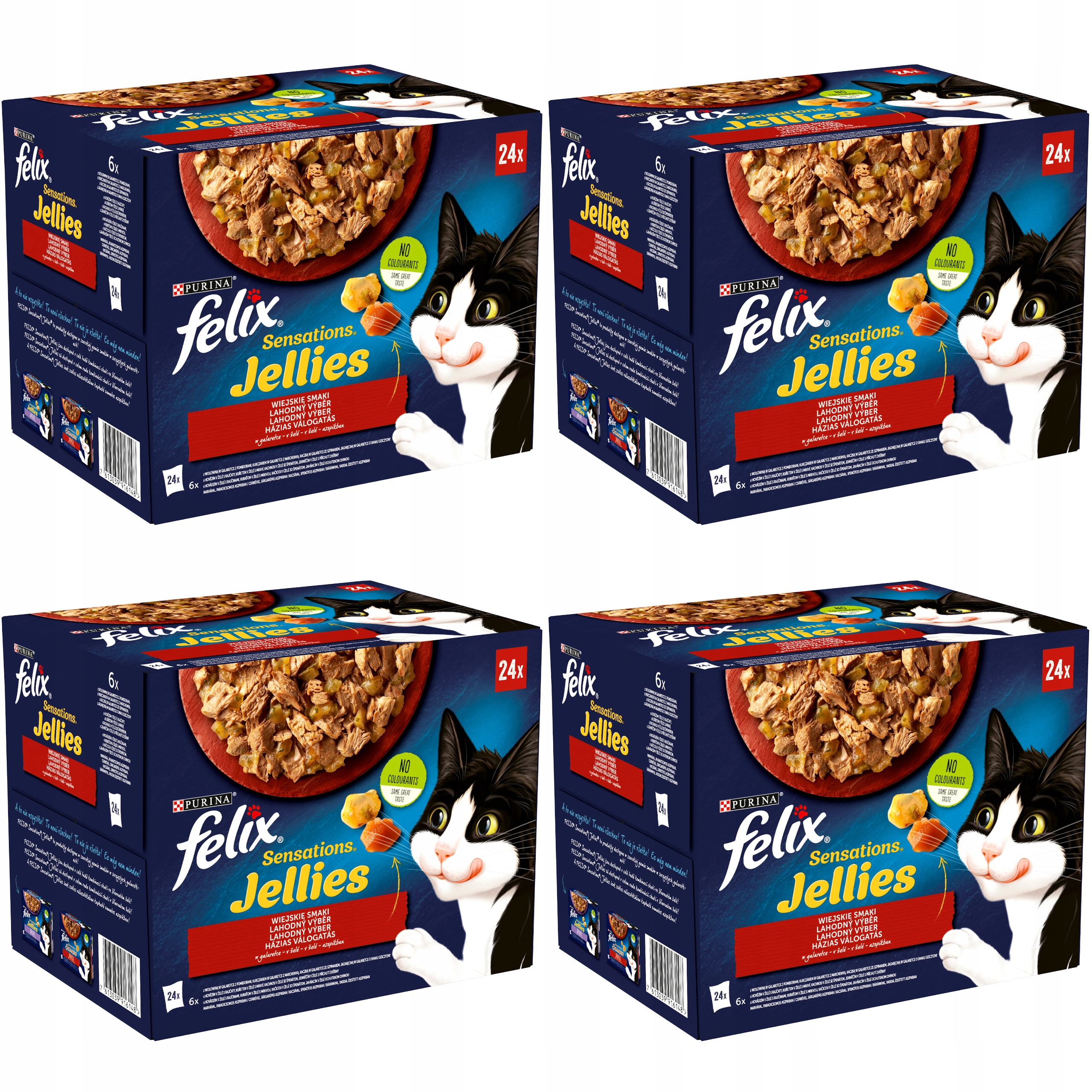 Levně Felix Sensations MIX Chutí V Želé Krmivo pro kočky 96x85 g