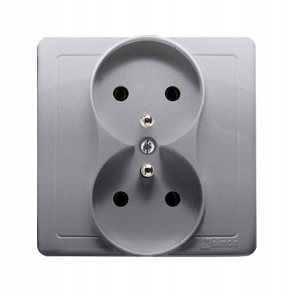 

Gniazdo podwójne Kompletne z/u inox Simon Basic