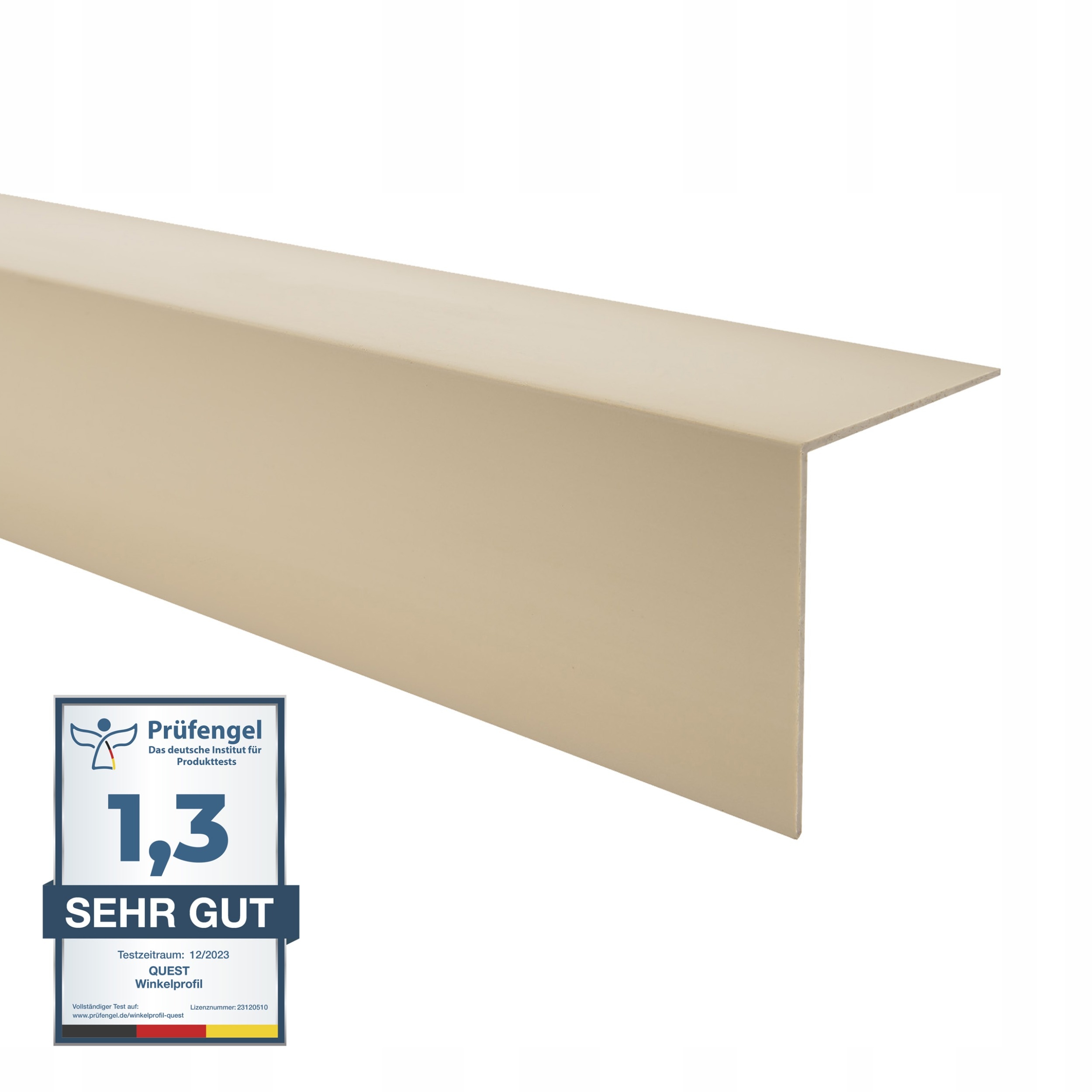 Tvrdý uholník z Pvc, dekoratívny uhlový profil, 35x18, béžový, 100 cm