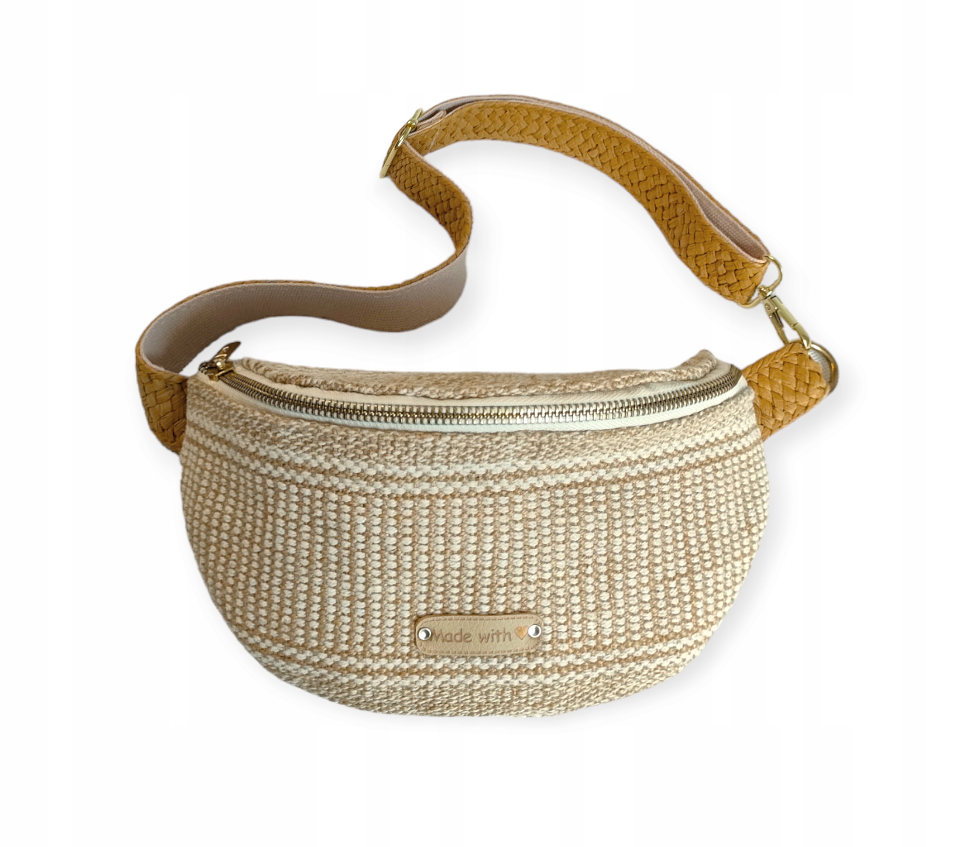 SŁOMKOWA BEŻOWA NERKA SASZETKA DAMSKA LETNIA EKO BIO ORGANICZNA